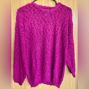Open weave stretch cotton-ramie sweater